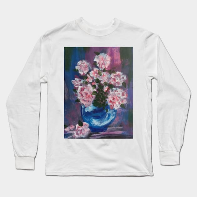 Midnight Blossoms Long Sleeve T-Shirt by Art By Anam